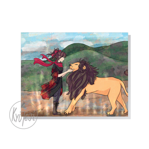 Lyra with Lion Print
